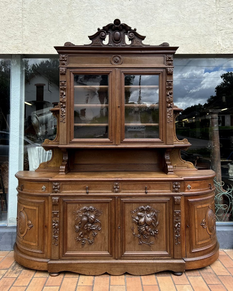 Importante Bibliothèque De Château Renaissance De Forme Demie Lune (h 263cm)  