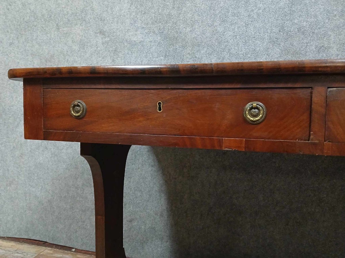 English Napoleon III Style Mahogany Center Flat Desk -photo-4