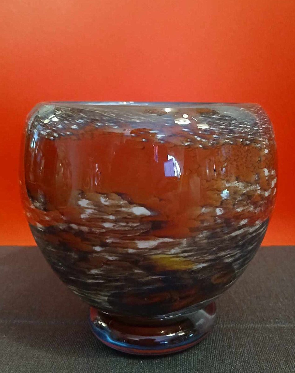 Vintage Blown Glass Vase In The Style Of Jc Novaro's Creations 