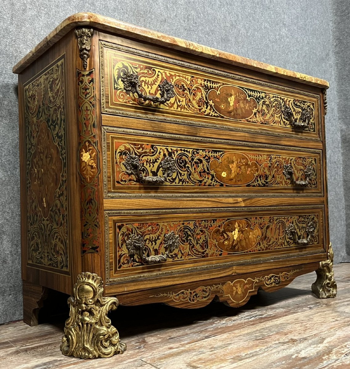 "boulle" Chest Of Drawers, Napoleon III Style -photo-2