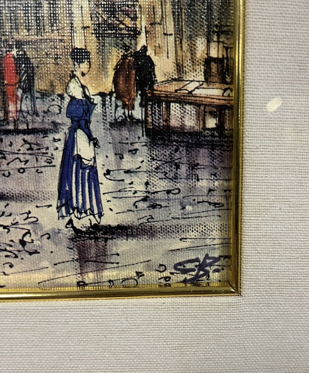 école Italienne : Huile Sur Toile Marouflée Sur Panneau Circa 1900 Vue De Milan -photo-4