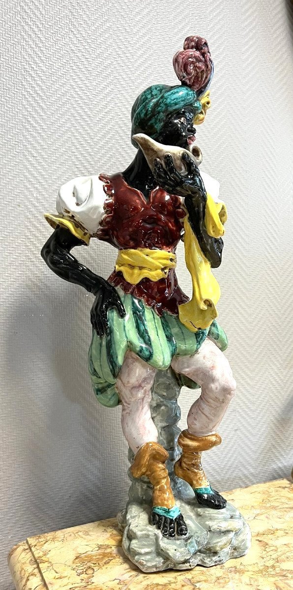 Grande Sculpture Nubienne d'Inspiration Vénitienne -photo-1