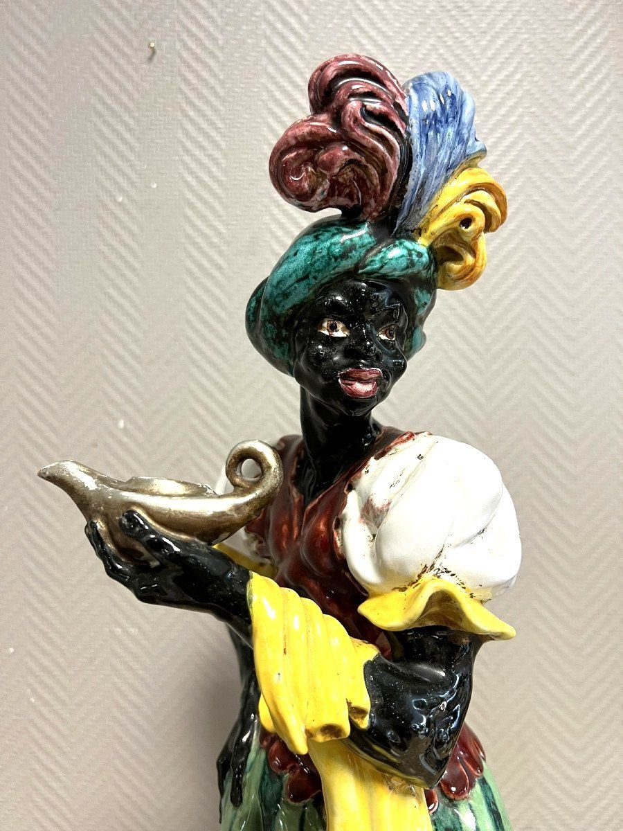 Grande Sculpture Nubienne d'Inspiration Vénitienne -photo-2
