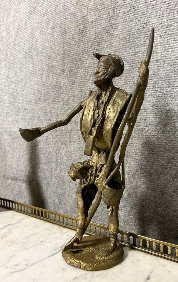 Afrique Début XXeme : Statue En Bronze à Patine Dorée (b)-photo-1