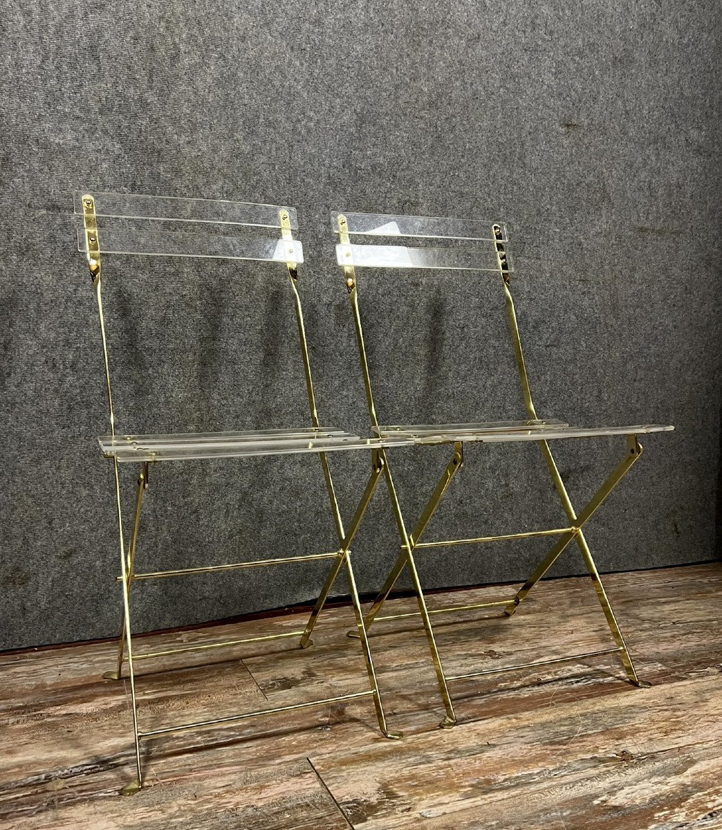The Invisibles: Pair Of Folding Chairs By Yonel Lebovici And Bernard Berthet For Marais -photo-3