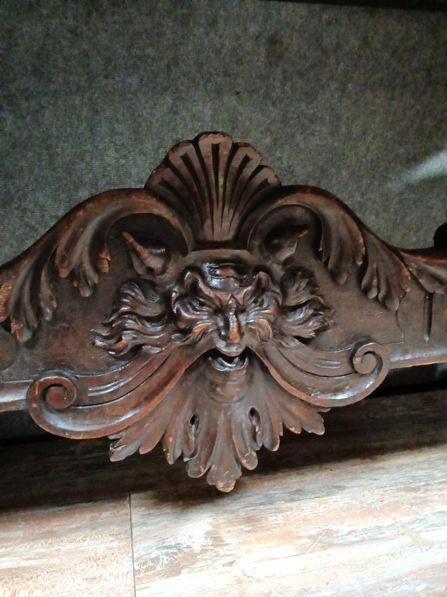 Italie XIXeme : Table Ou Bureau Style Renaissance En Noyer-photo-3