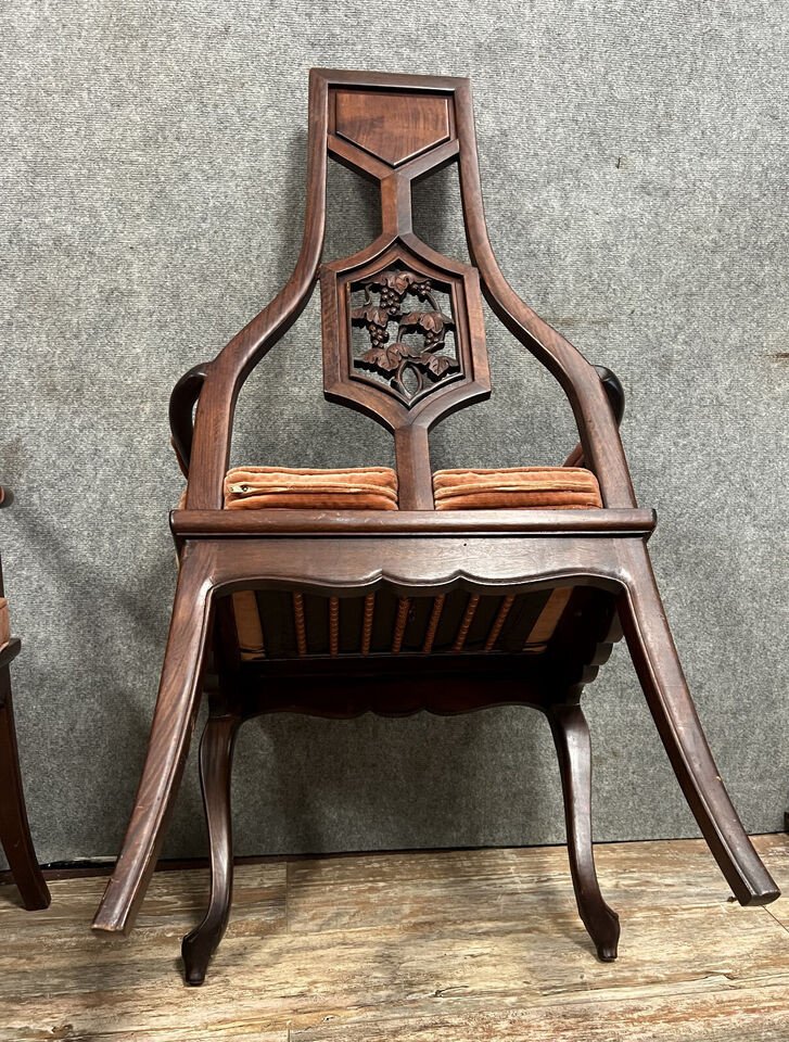 Paire De Fauteuils En Acajou d'époque Napoléon III Vers 1850-photo-3
