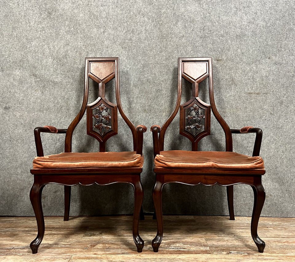 Paire De Fauteuils En Acajou d'époque Napoléon III Vers 1850