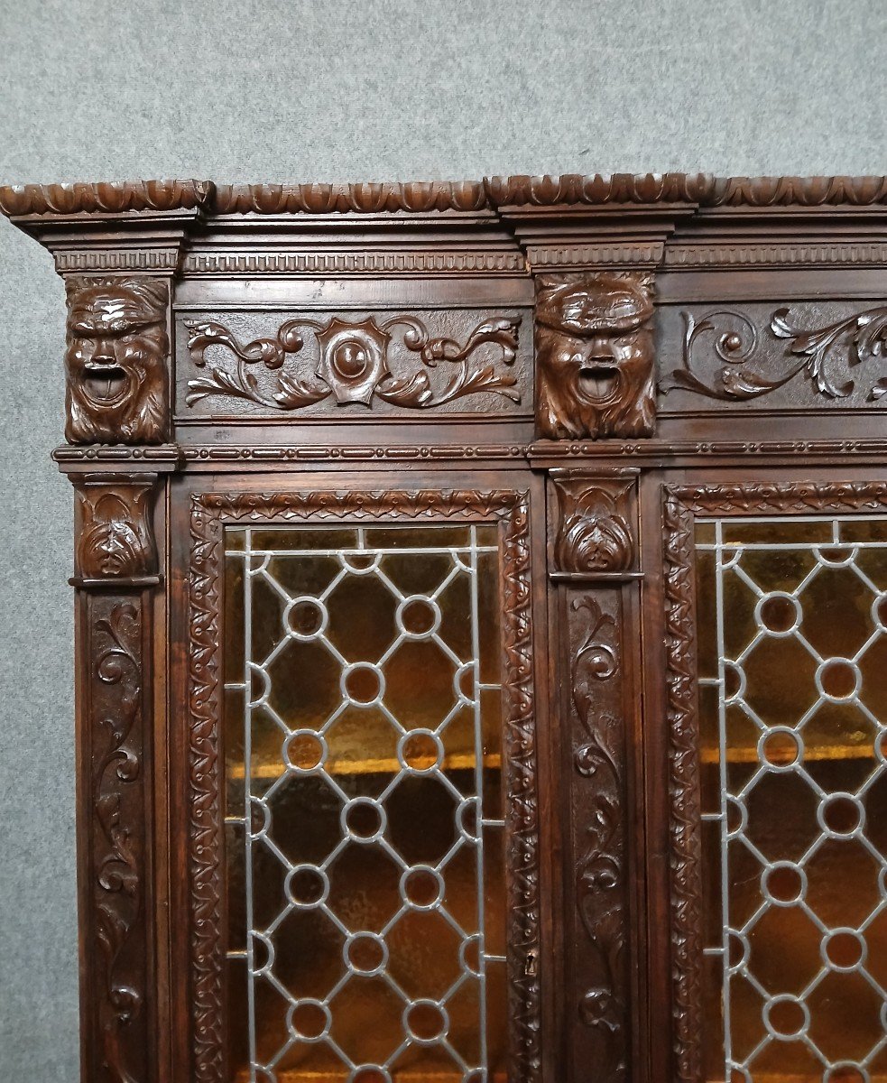 Important Renaissance Style Walnut Library -photo-2