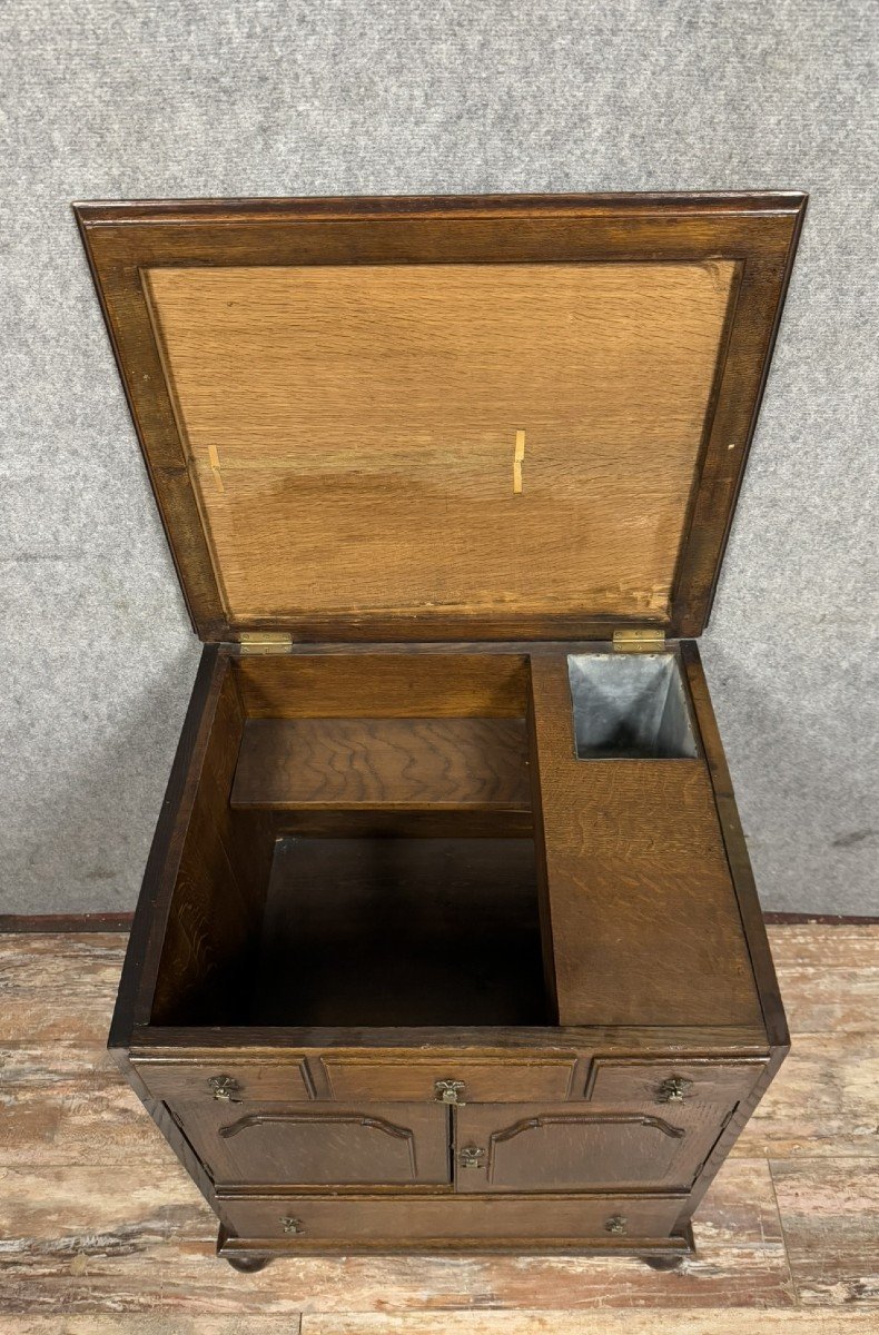 Oak Smoking Cabinet Or Pipe Cabinet -photo-5