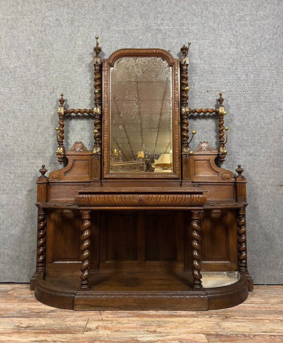 Vestiaire Porte Manteaux De Château Style Renaissance En Chêne Vers 1850