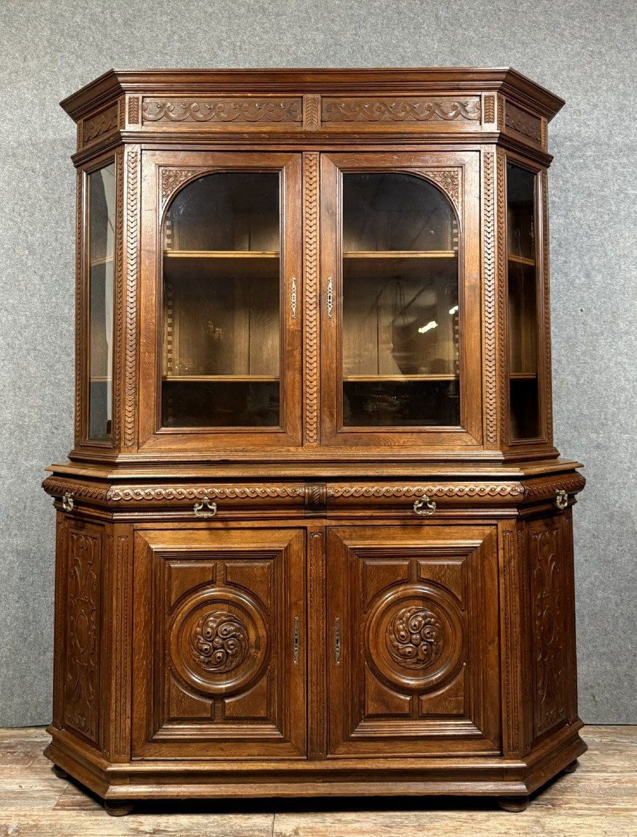 Renaissance Style Museum Library In Carved Oak 