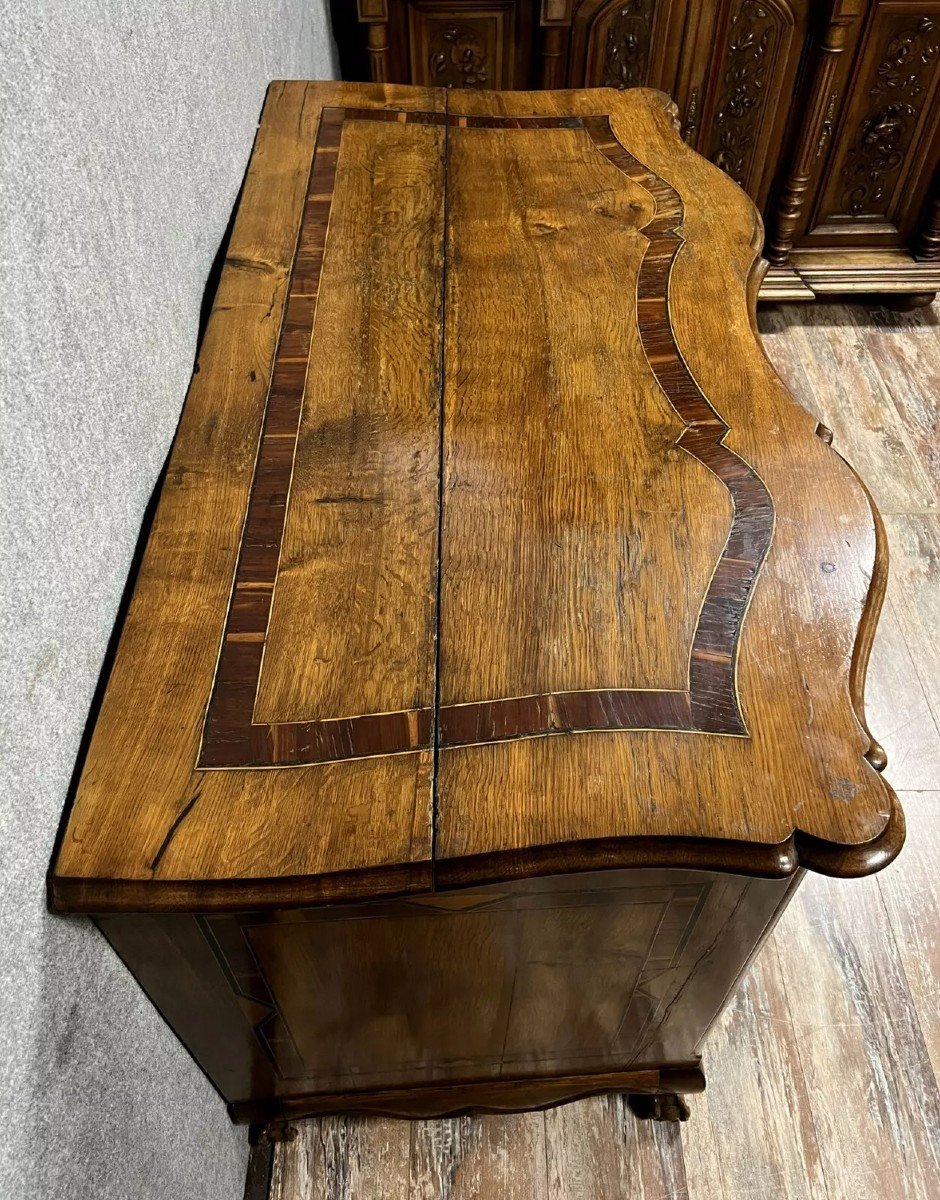 Commode Arbalète époque Louis XV En Marqueterie-photo-3