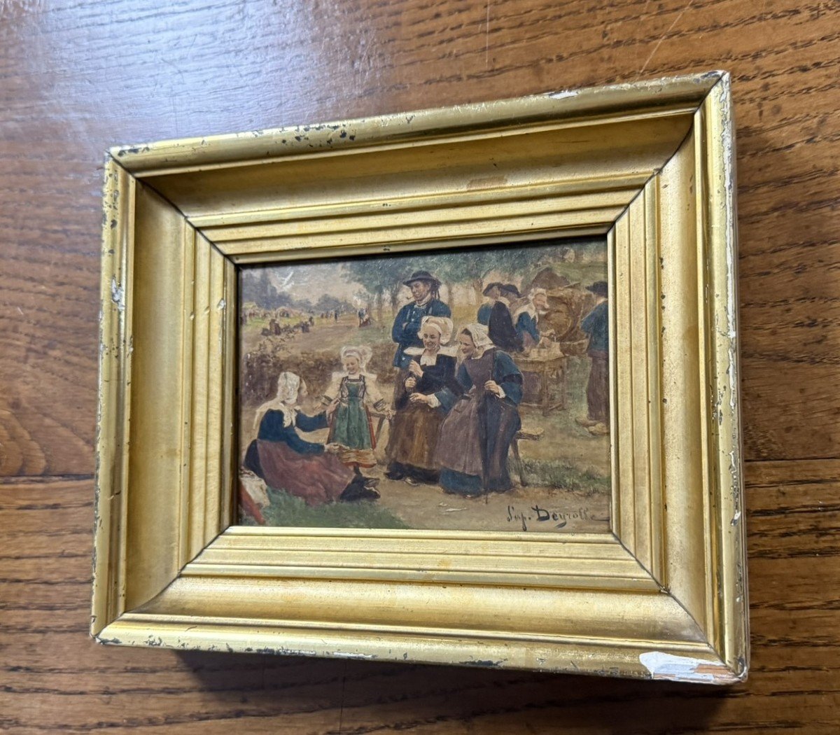 Tableau Huile Sur Panneau Signé Deyrolle (1844-1923)  -photo-3