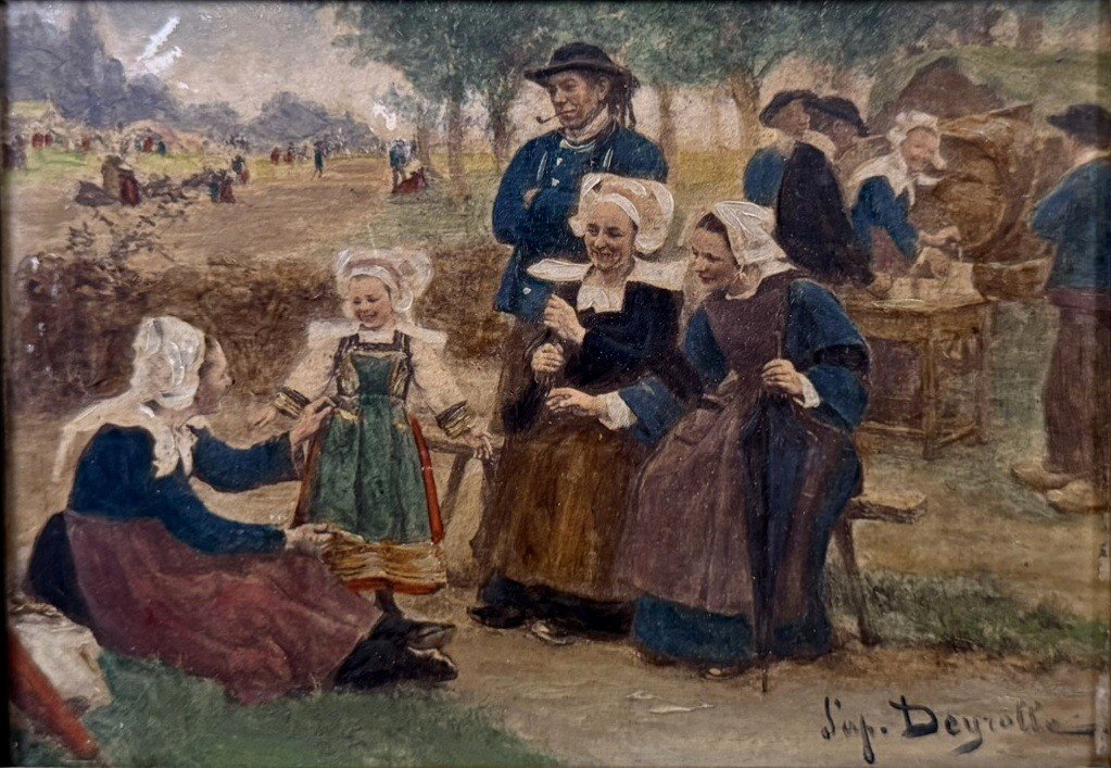 Tableau Huile Sur Panneau Signé Deyrolle (1844-1923)  -photo-4