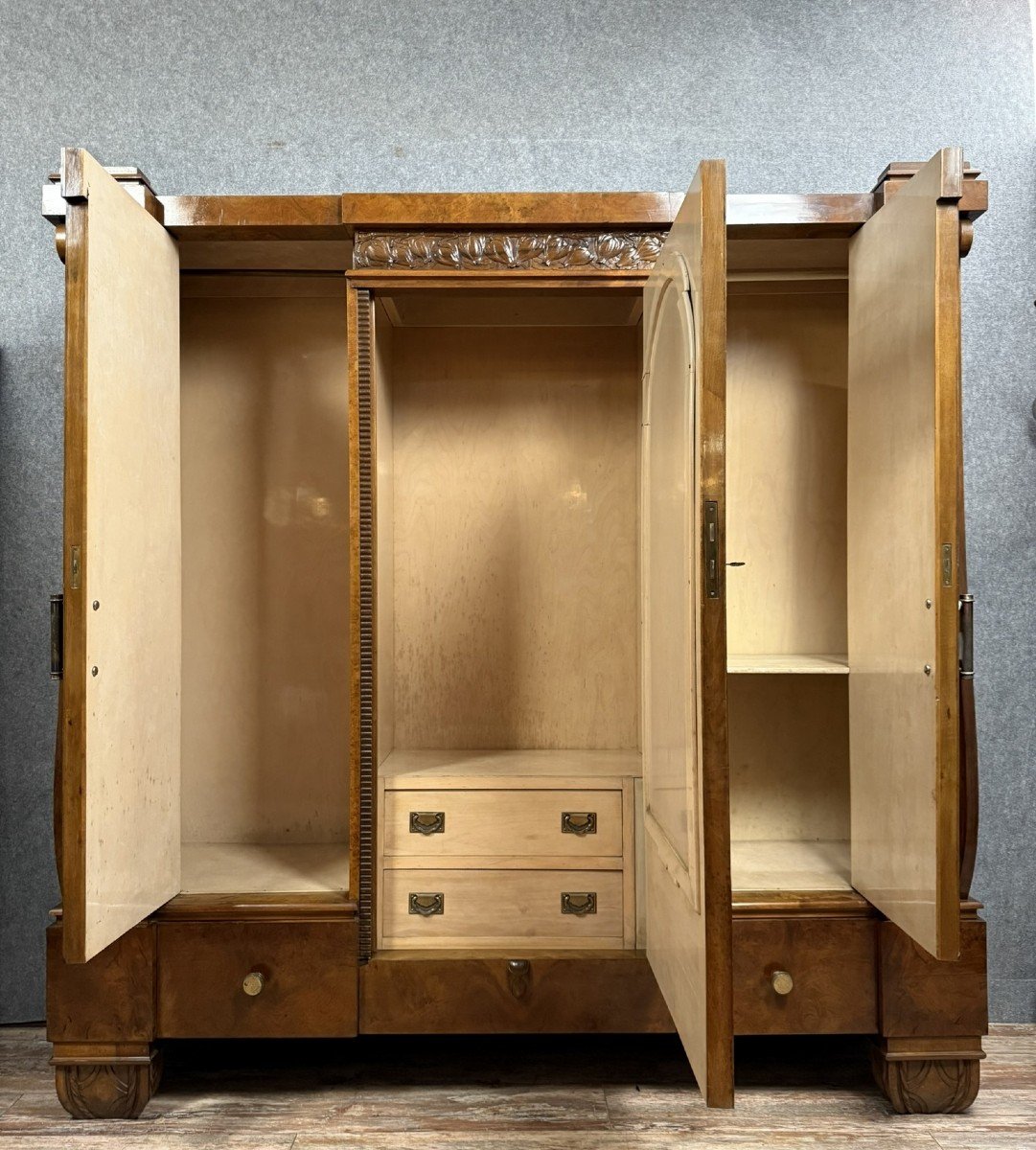 Large Art Deco Mahogany Armoire -photo-3