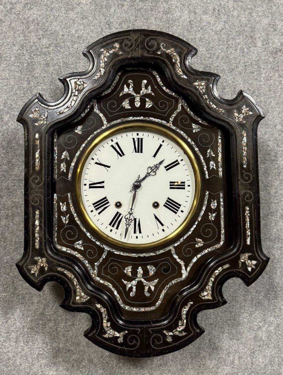 Oeil De Boeuf / Cartel époque Napoléon III En Marquéterie De Nacre 