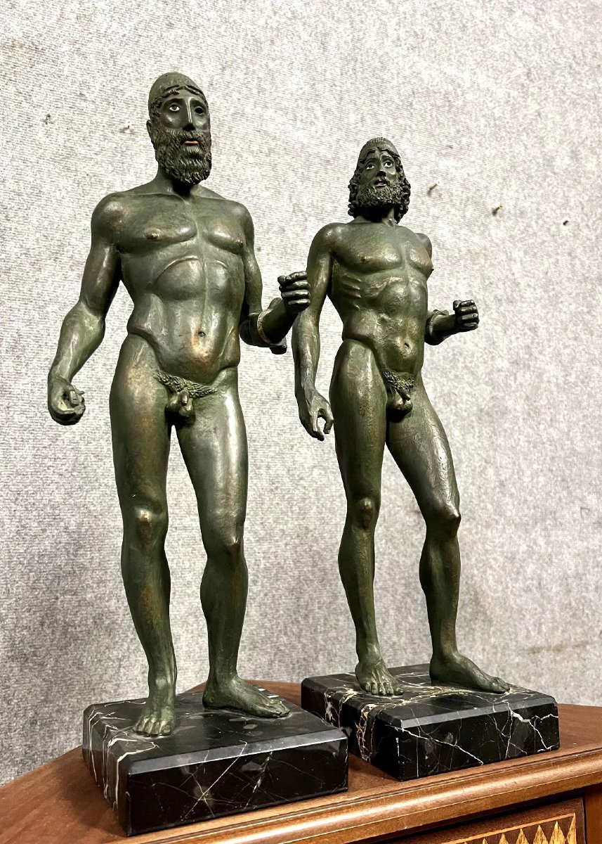 Les Guerriers De Riace En Fonte à Patine Bronze-photo-2