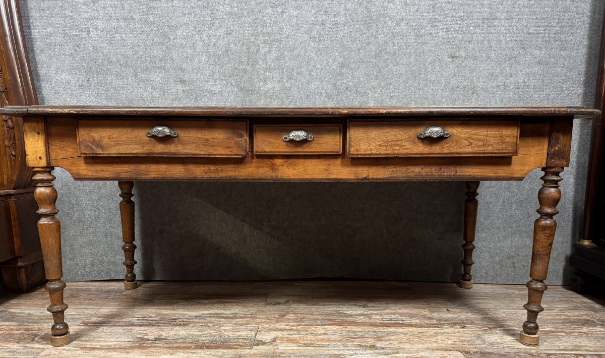 Grande Table Ou Bureau époque Louis Philippe En Bois Massif -photo-1
