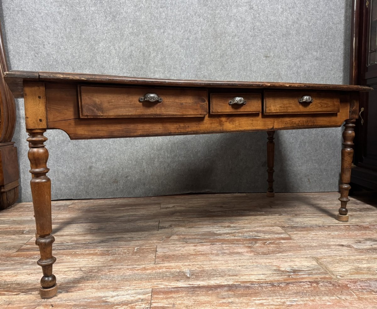 Grande Table Ou Bureau époque Louis Philippe En Bois Massif -photo-5