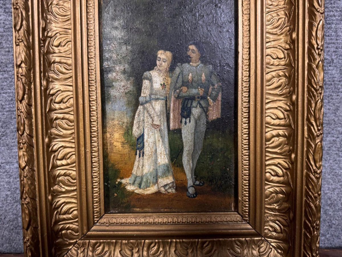 Oil Painting On Panel, 19th Century, Signed -photo-2