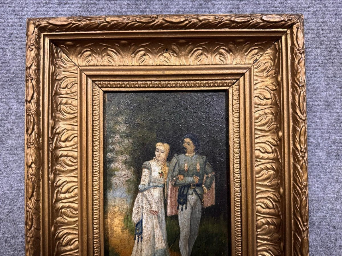 Oil Painting On Panel, 19th Century, Signed -photo-4