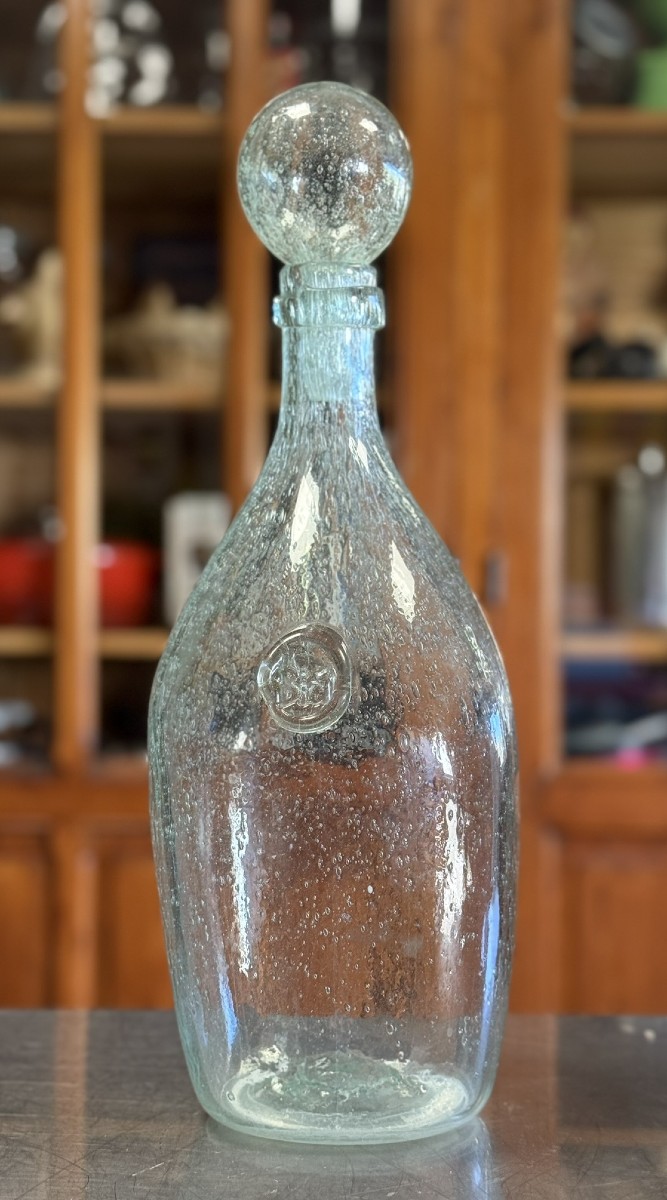 Biot: Very Large Bubble Glass Bottle 