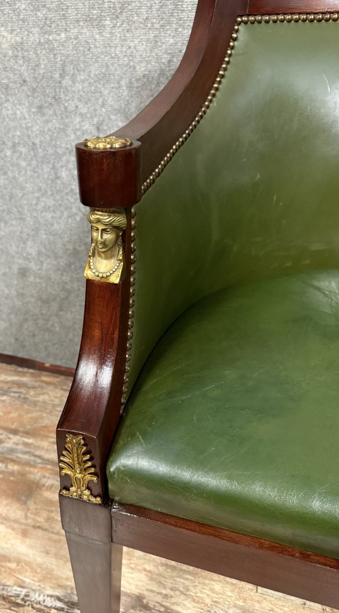 Fauteuil De Bureau d'époque Empire En Acajou-photo-4