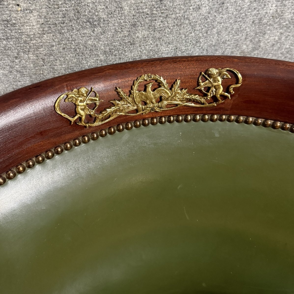 Fauteuil De Bureau d'époque Empire En Acajou-photo-5