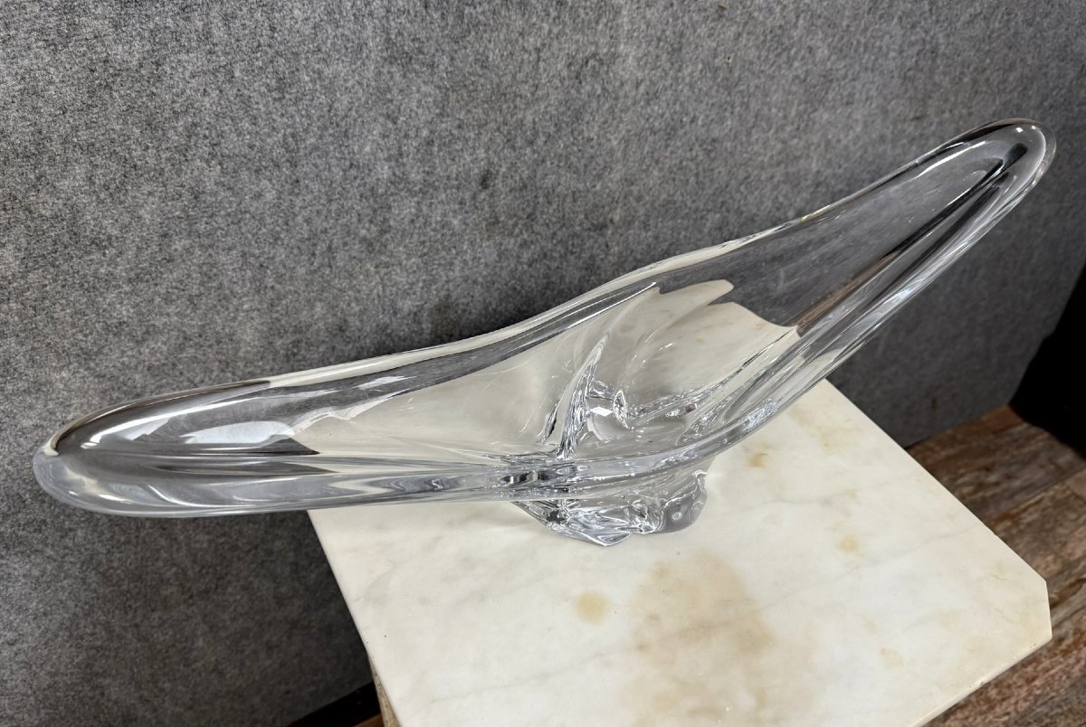 Daum : Grande Coupe A Fruits Centre De Table En Cristal Vers 1970  -photo-3