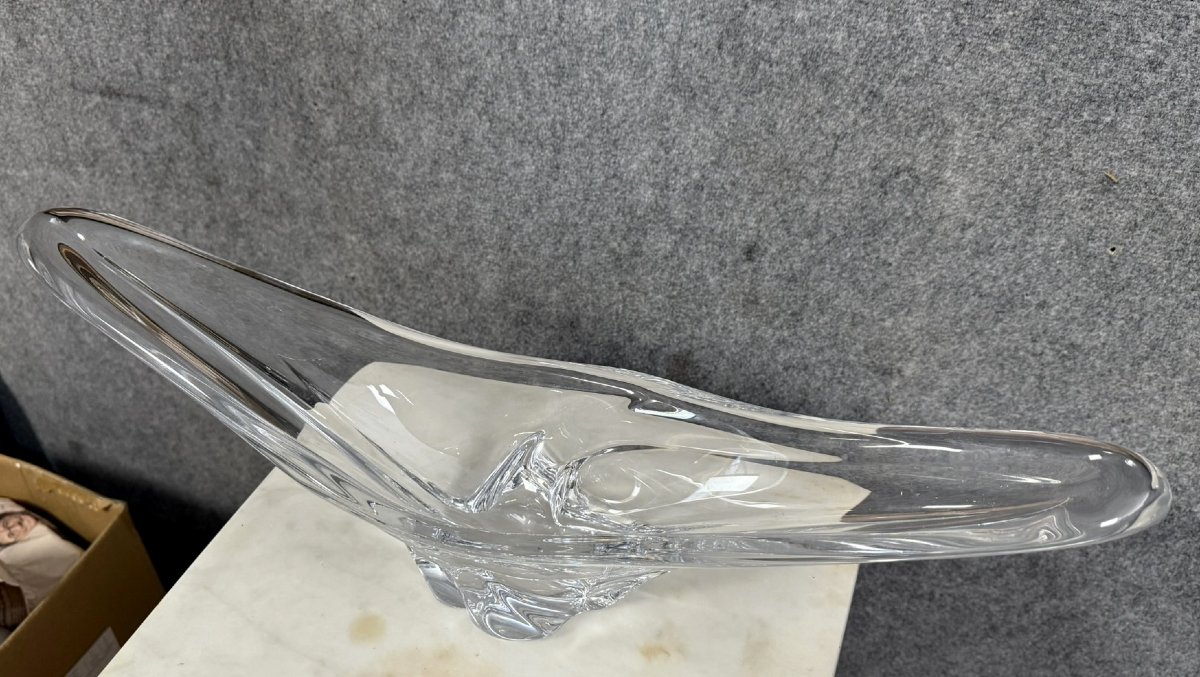 Daum : Grande Coupe A Fruits Centre De Table En Cristal Vers 1970  -photo-4