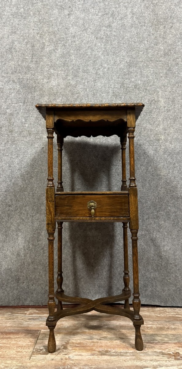 Table Selette Piédestal Anglaise époque Napoléon III En Chéne 