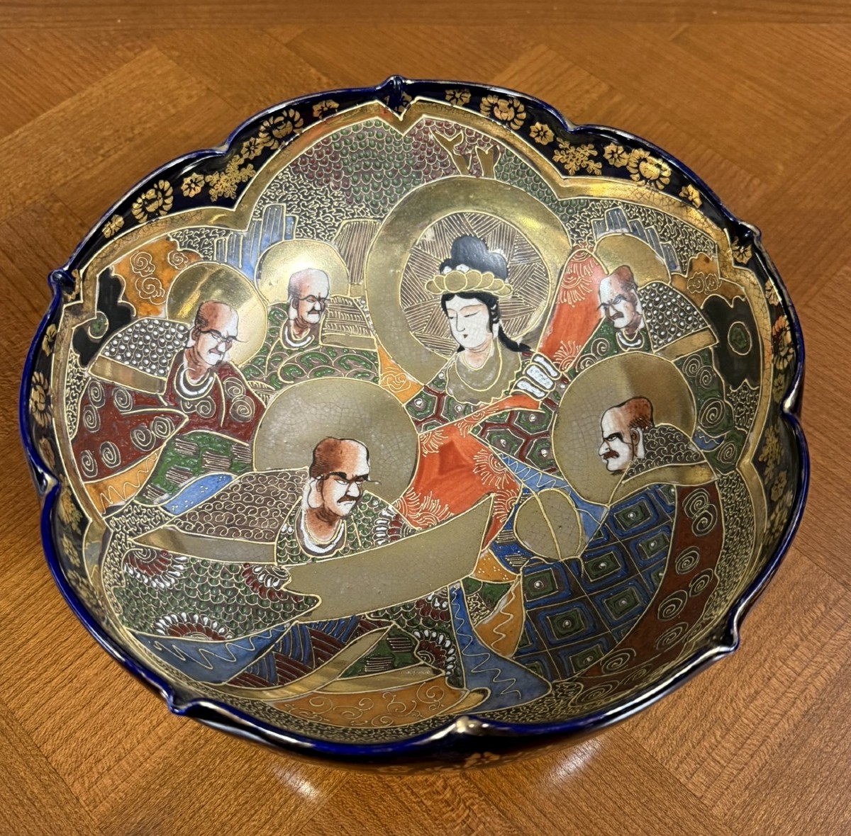 Asia Circa 1900: Large Satsuma Porcelain Centerpiece Bowl  