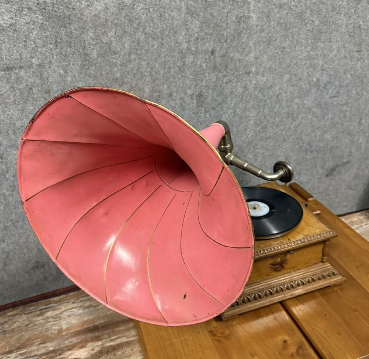 Ancien Gramophone De La Marque Musica Paris époque Napoléon III-photo-2