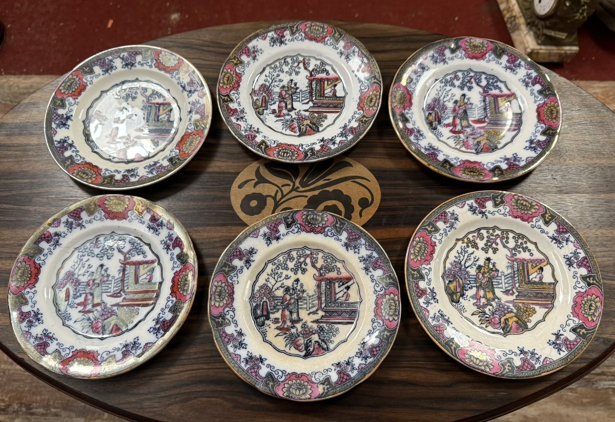 Bosch Brothers: Set Of 6 Canton Porcelain Plates  -photo-1