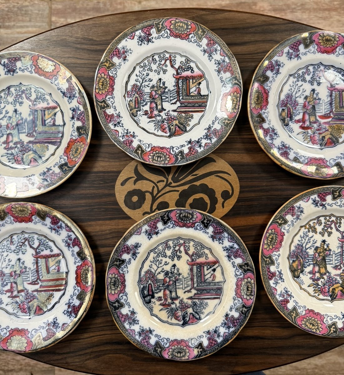 Bosch Brothers: Set Of 6 Canton Porcelain Plates  -photo-3