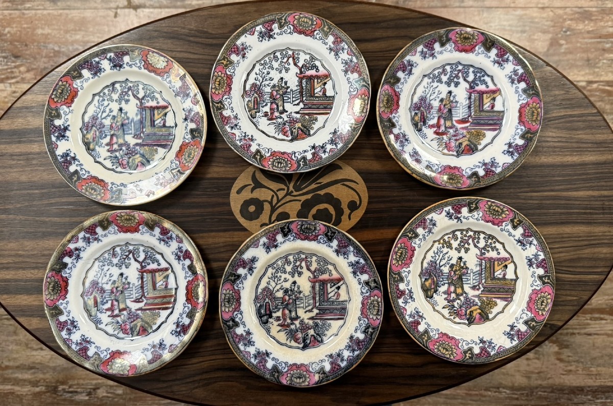 Bosch Brothers: Set Of 6 Canton Porcelain Plates  