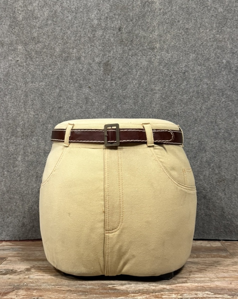 Repose-pieds Ou Pouf Vintage En Jean, Pop Art 