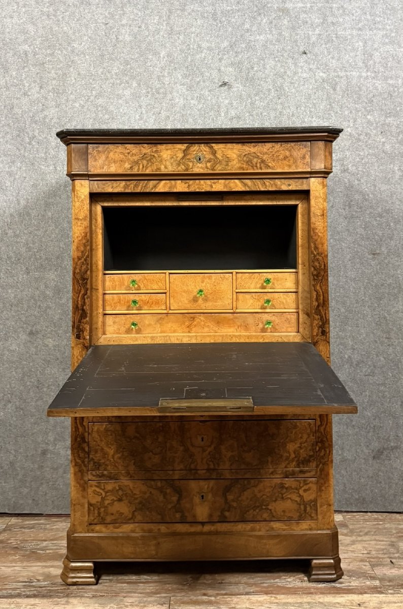 Louis Philippe Period Secretary In Burr Walnut -photo-2