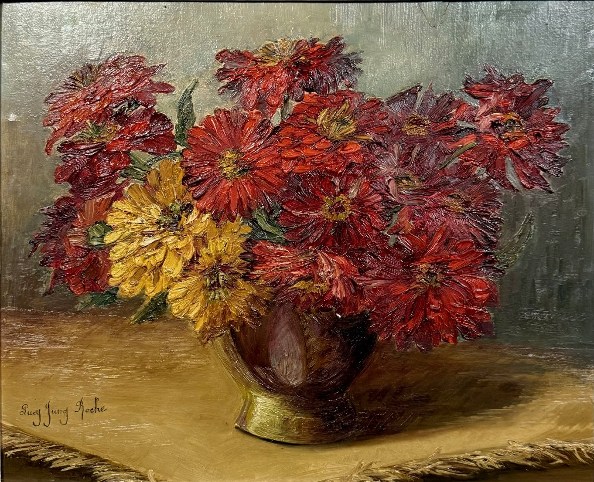 Lucy Jung Roche: Still Life With Flowers Painting -photo-3
