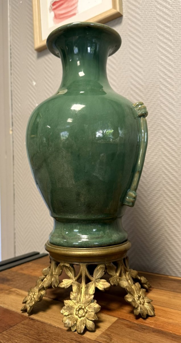 Vietnam, Bien Hoa, XIXe Siècle : Vase En Céramique De Forme Balustre -photo-3
