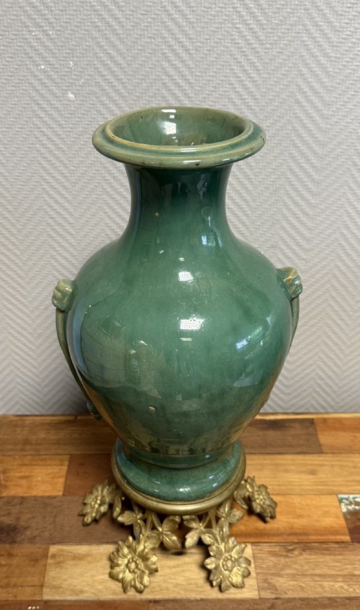 Vietnam, Bien Hoa, XIXe Siècle : Vase En Céramique De Forme Balustre -photo-4