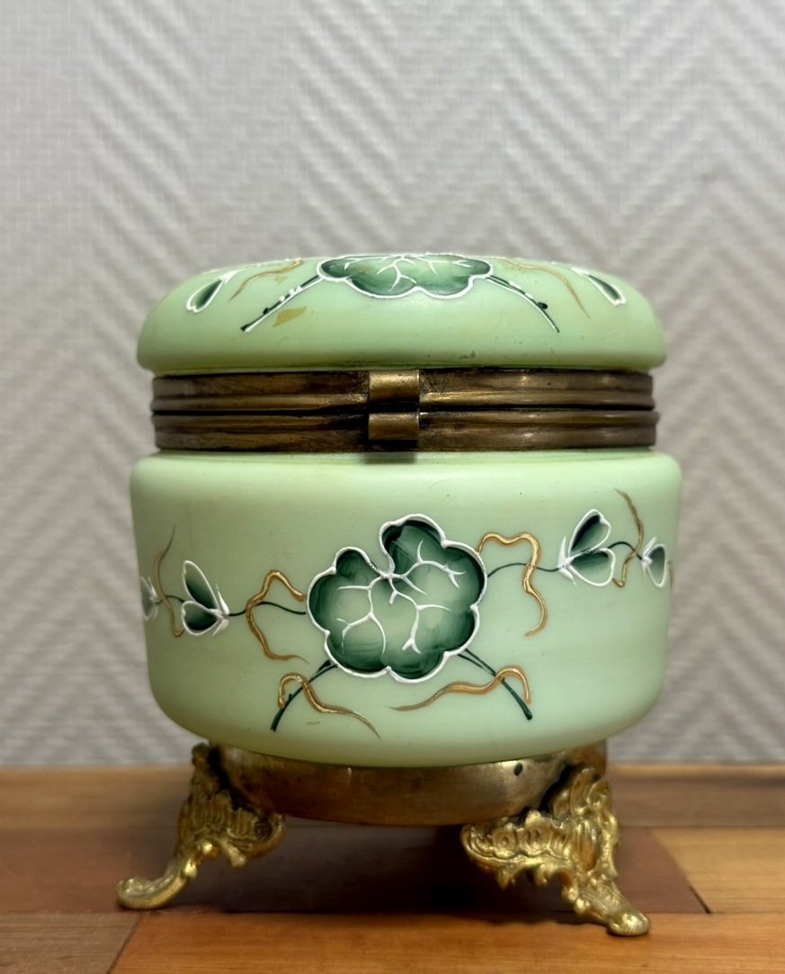Napoleon III Period Opaline Candy Box Or Jewelry Box -photo-1