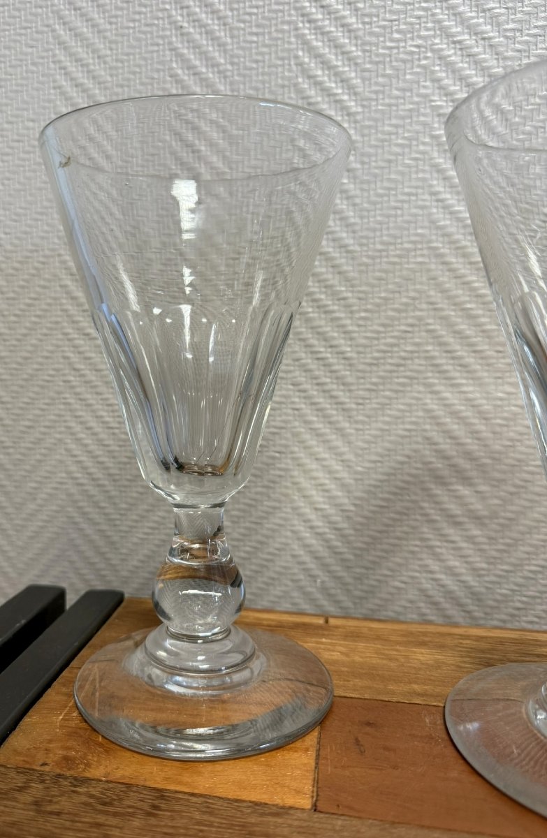 Suite De Huit Importants Verres En Cristal Taillé à Facettes -photo-4