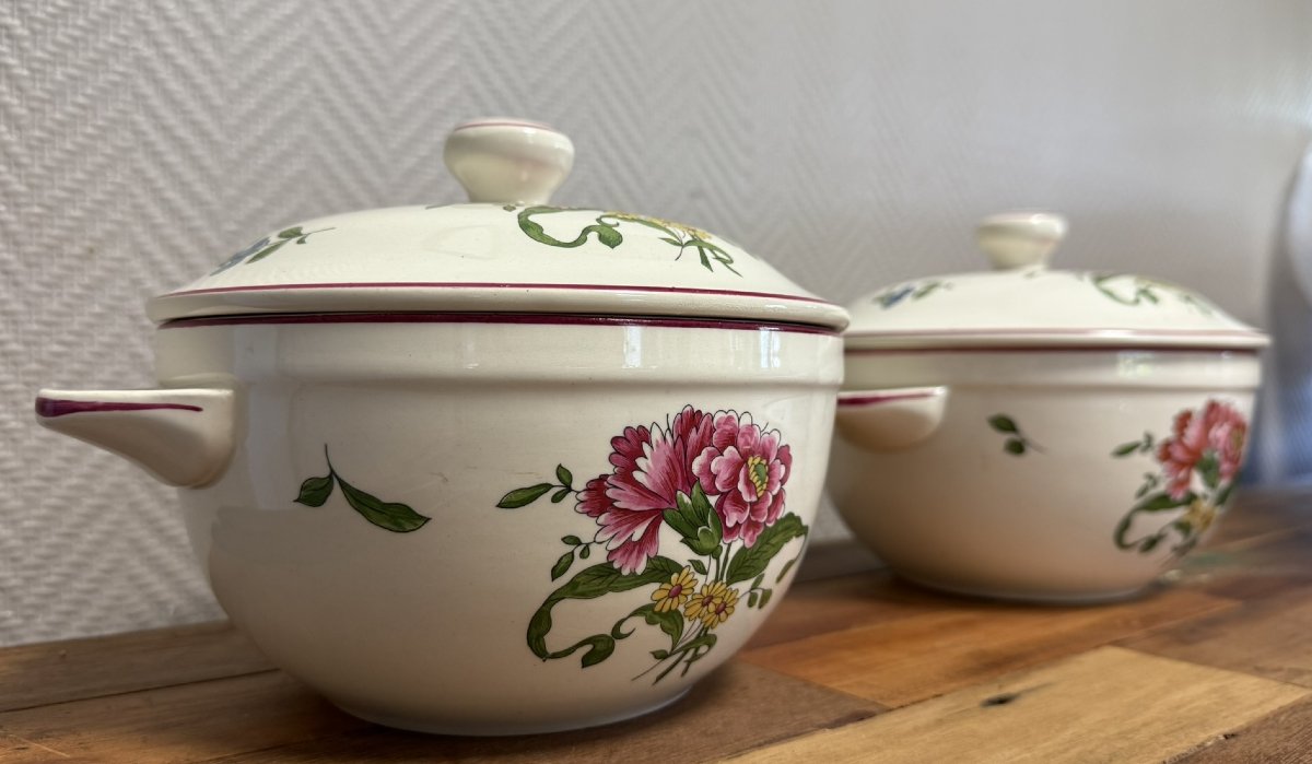 Old Saint Amand: Pair Of Soup Tureens Or Bouillons -photo-2