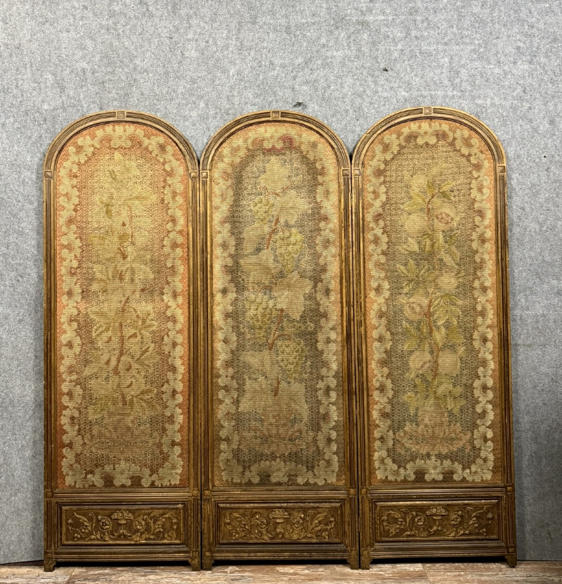 Très Important Paravent époque Napoléon III En Bois Doré 