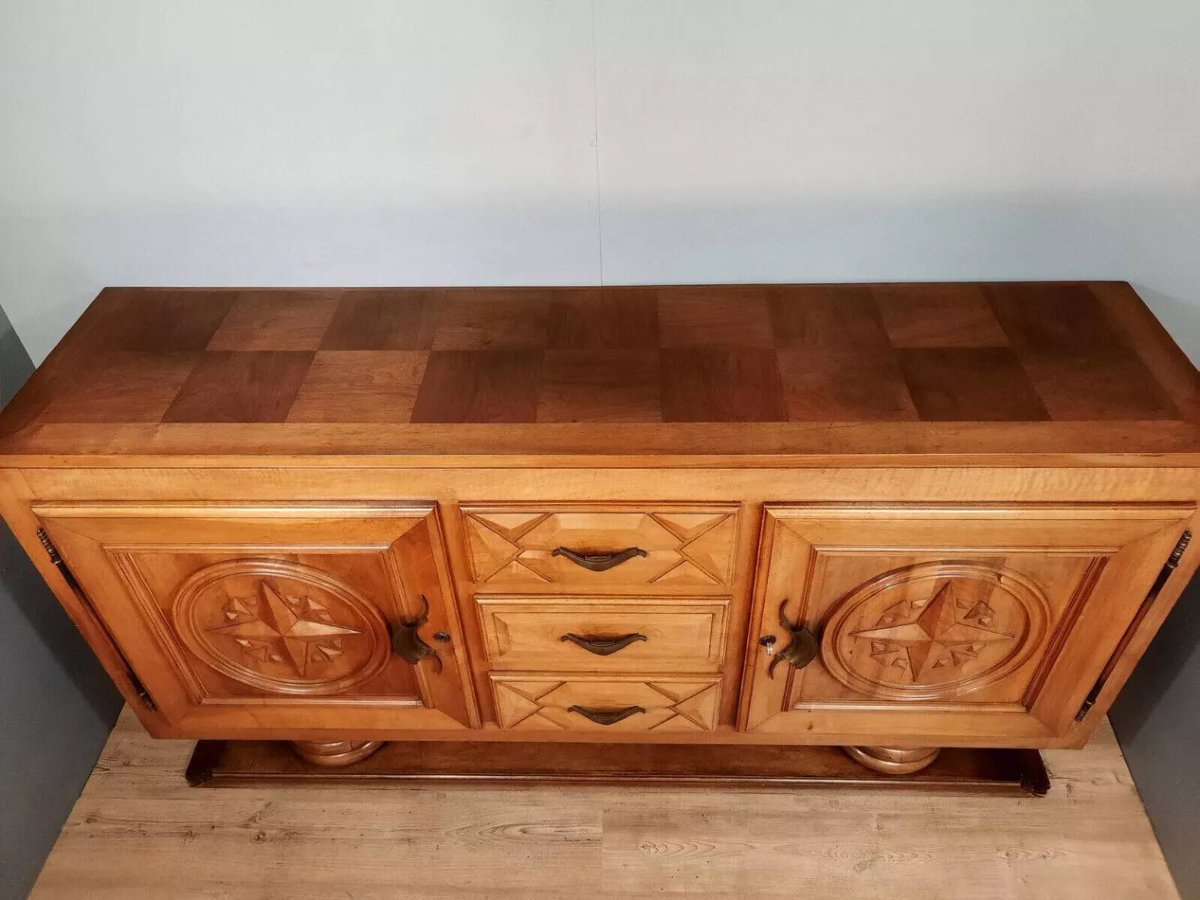 Art Deco Period Walnut Sideboard-photo-5