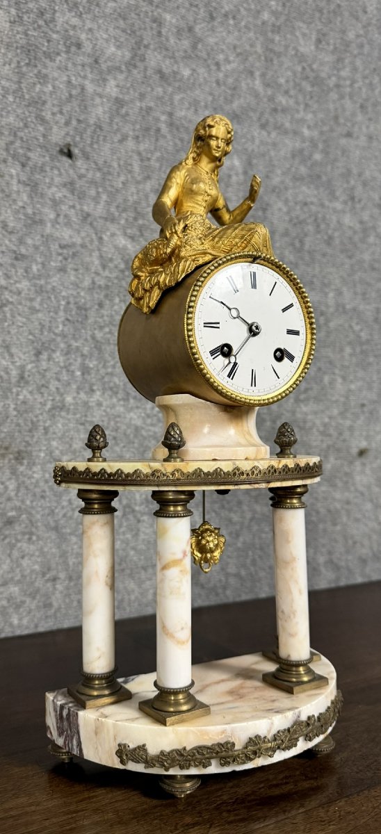 Pendule Portique Style Louis XVI En Forme De Temple -photo-1