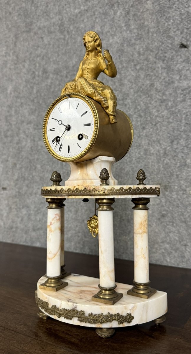 Pendule Portique Style Louis XVI En Forme De Temple -photo-2