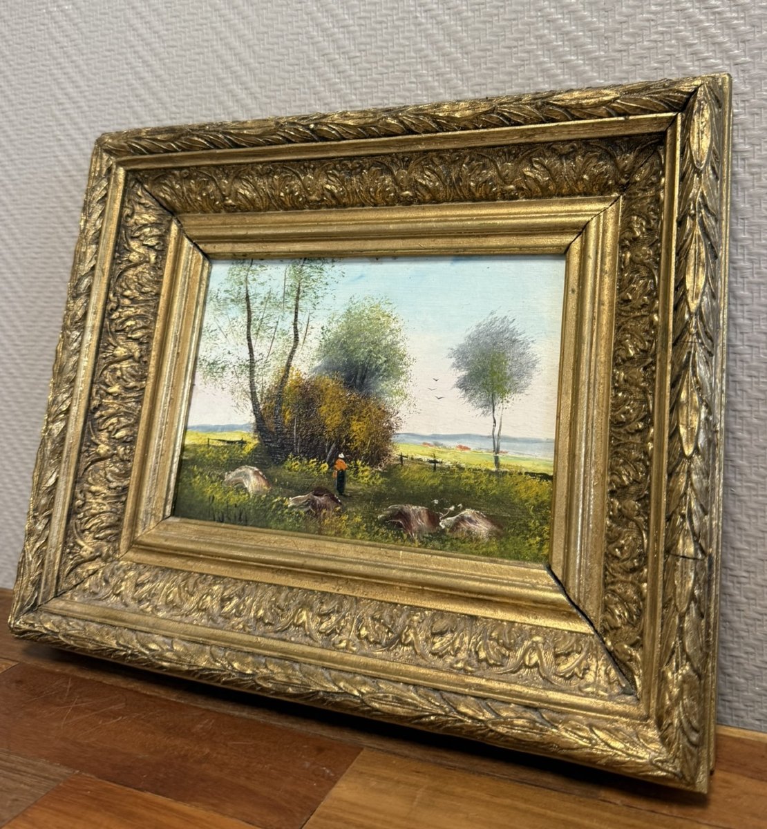 Louis Rolin : Tableau Huile Sur Panneau -photo-3